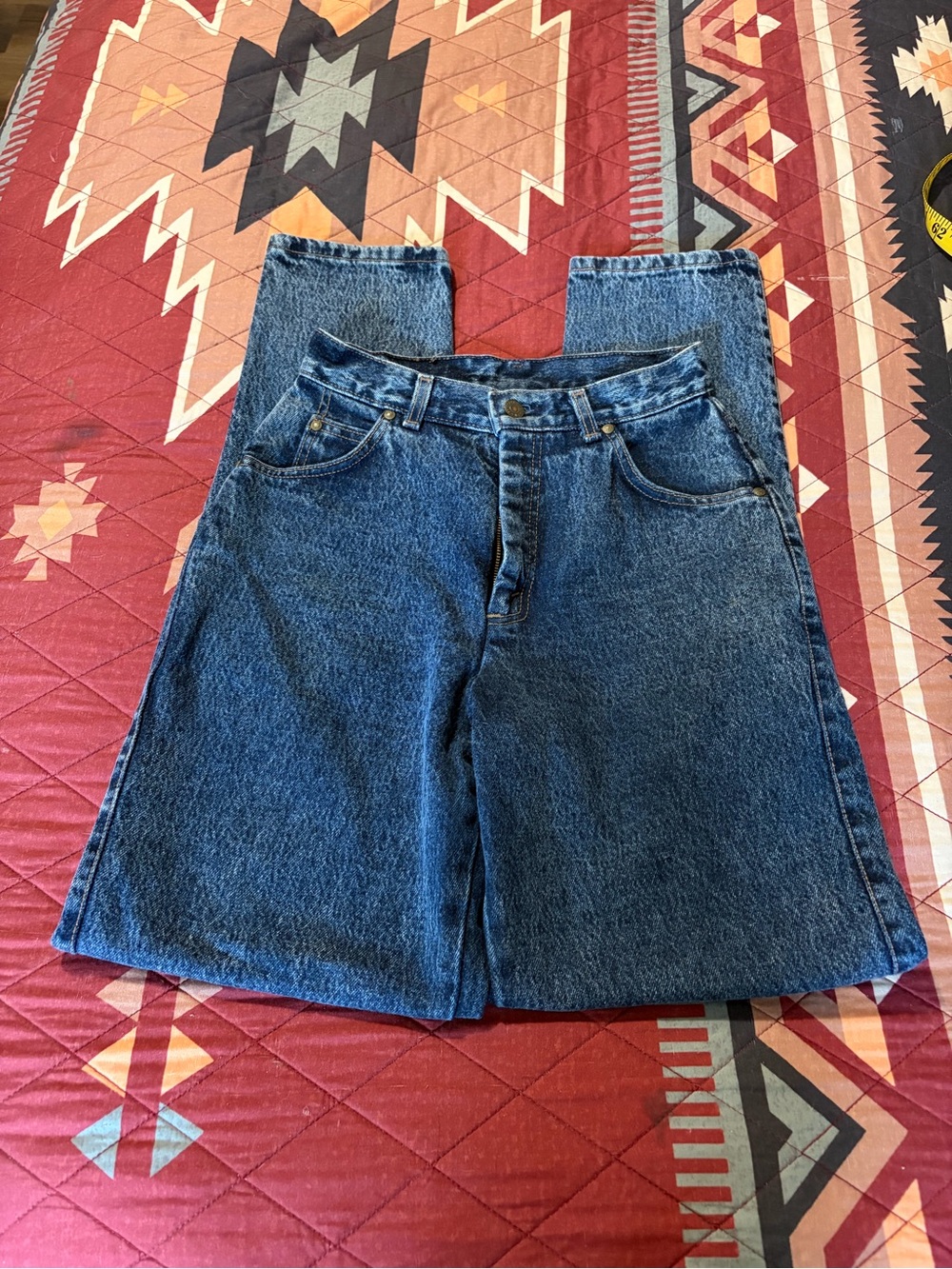 Levi's Women's High Rise Blue Denim Jeans with Leather Patch